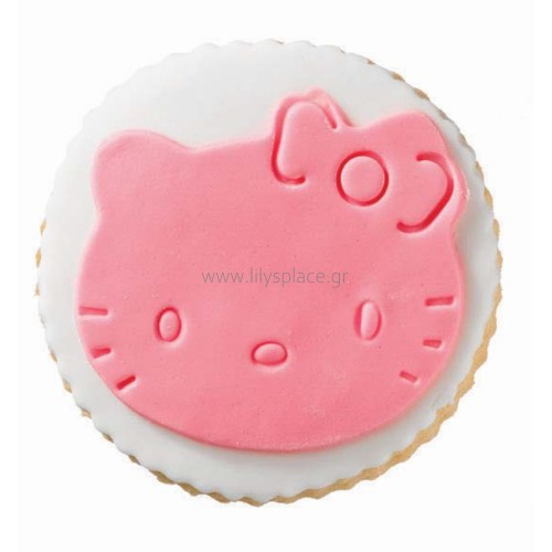 Μπισκότο βάπτισης hello kitty στρογγυλό