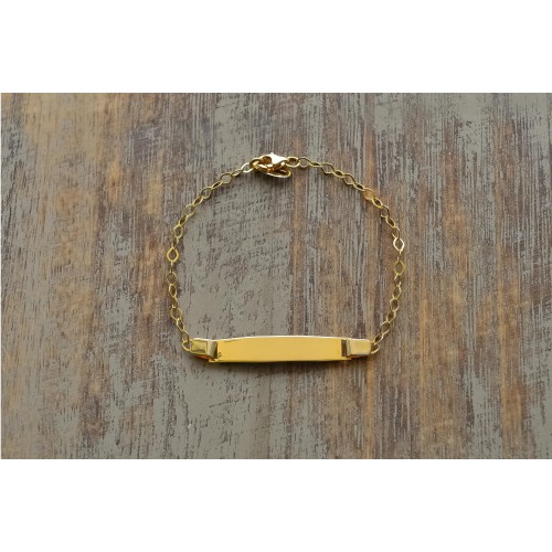 Personalized Gold Baby Id Name Bracelet 9K Personalized Gold Baby Id Name Bracelet 9K